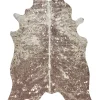 Kunstfell-Teppich Kuh Beige / Grau Mit Goldenen Sprenkeln 150 X 200 Cm Bogong