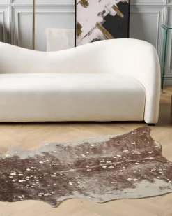 Kunstfell-Teppich Kuh Braun / Beige Mit Goldenen Sprenkeln 150 X 200 Cm Bogong