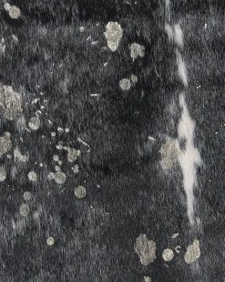 Kunstfell-Teppich Kuh Schwarz / Weis Mit Goldenen Sprenkeln 150 X 200 Cm Bogong