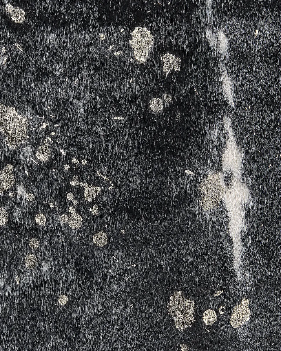 Kunstfell-Teppich Kuh Schwarz / Weis Mit Goldenen Sprenkeln 150 X 200 Cm Bogong