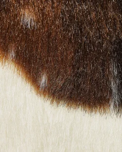 Kunstfell-Teppich Kuh Weis / Braun 90 Cm Nambung
