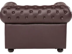 Leather Living Room Set Brown Chesterfield