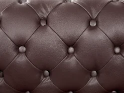 Leather Living Room Set Brown Chesterfield
