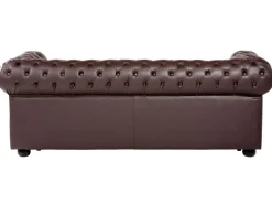 Leather Living Room Set Brown Chesterfield
