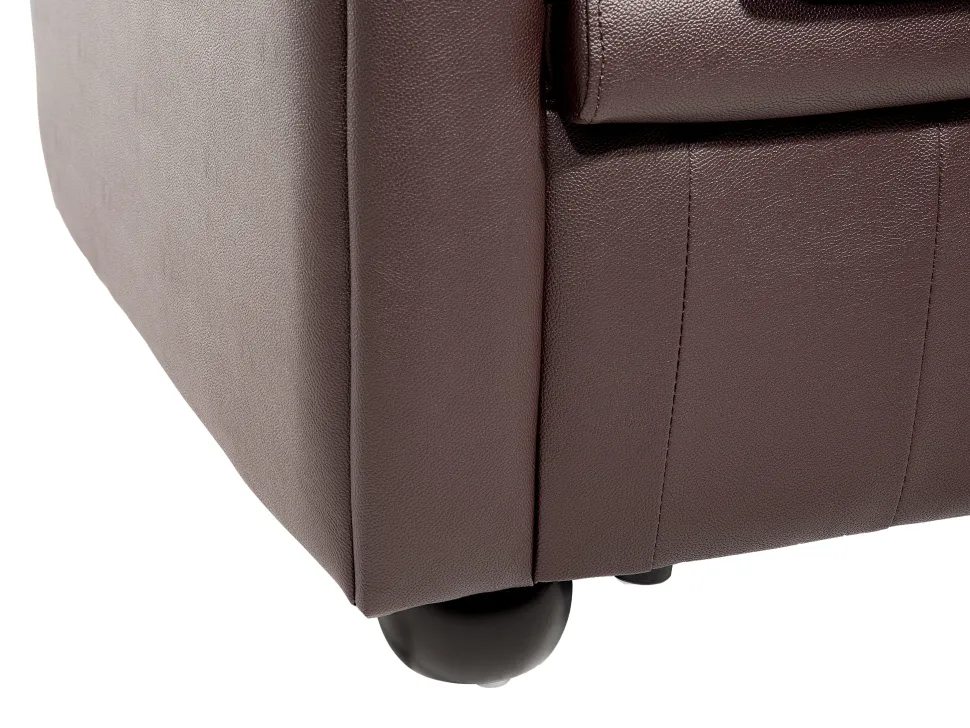 Leather Living Room Set Brown Chesterfield