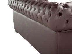Leather Living Room Set Brown Chesterfield