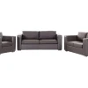 Leather Living Room Set Brown Helsinki