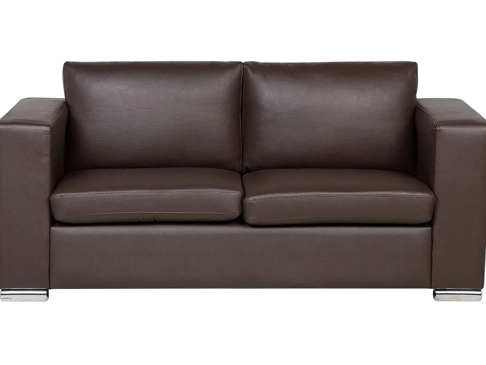 Leather Living Room Set Brown Helsinki