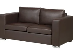 Leather Living Room Set Brown Helsinki