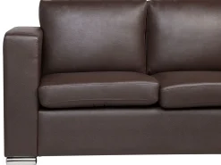 Leather Living Room Set Brown Helsinki