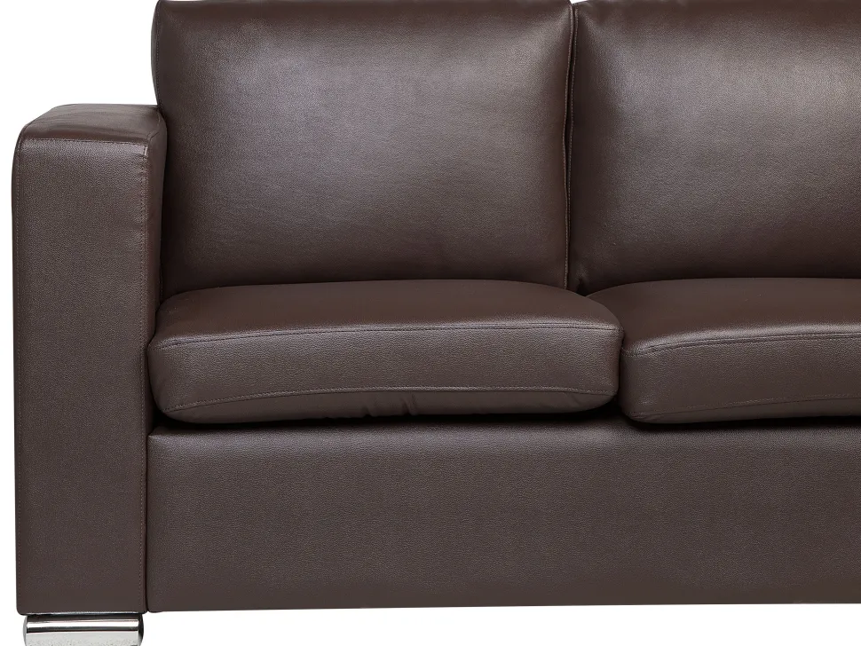 Leather Living Room Set Brown Helsinki