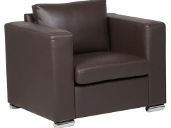 Leather Living Room Set Brown Helsinki