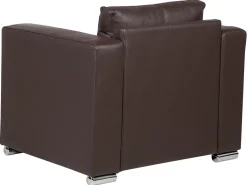 Leather Living Room Set Brown Helsinki
