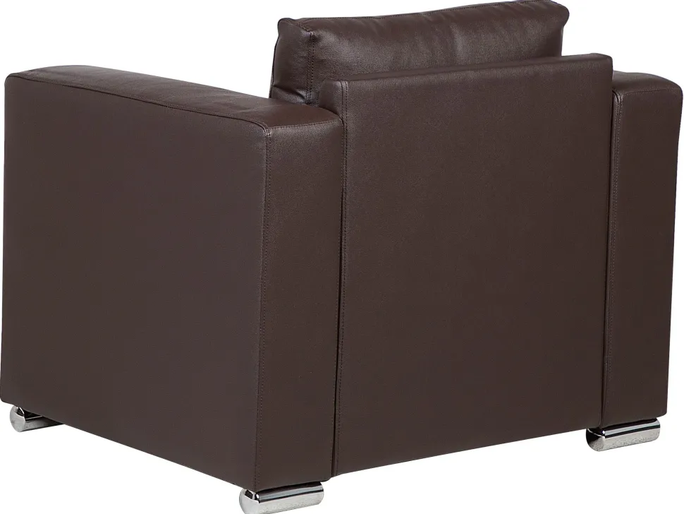 Leather Living Room Set Brown Helsinki