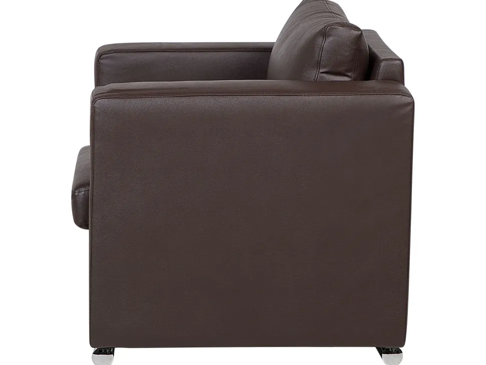 Leather Living Room Set Brown Helsinki