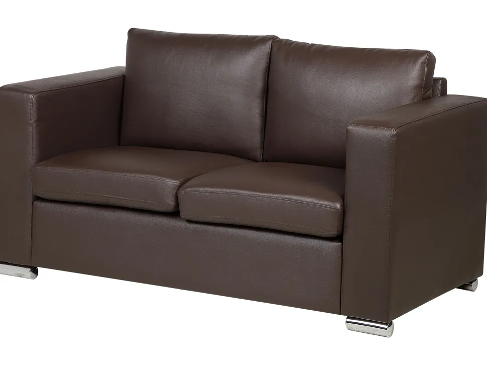 Leather Living Room Set Brown Helsinki