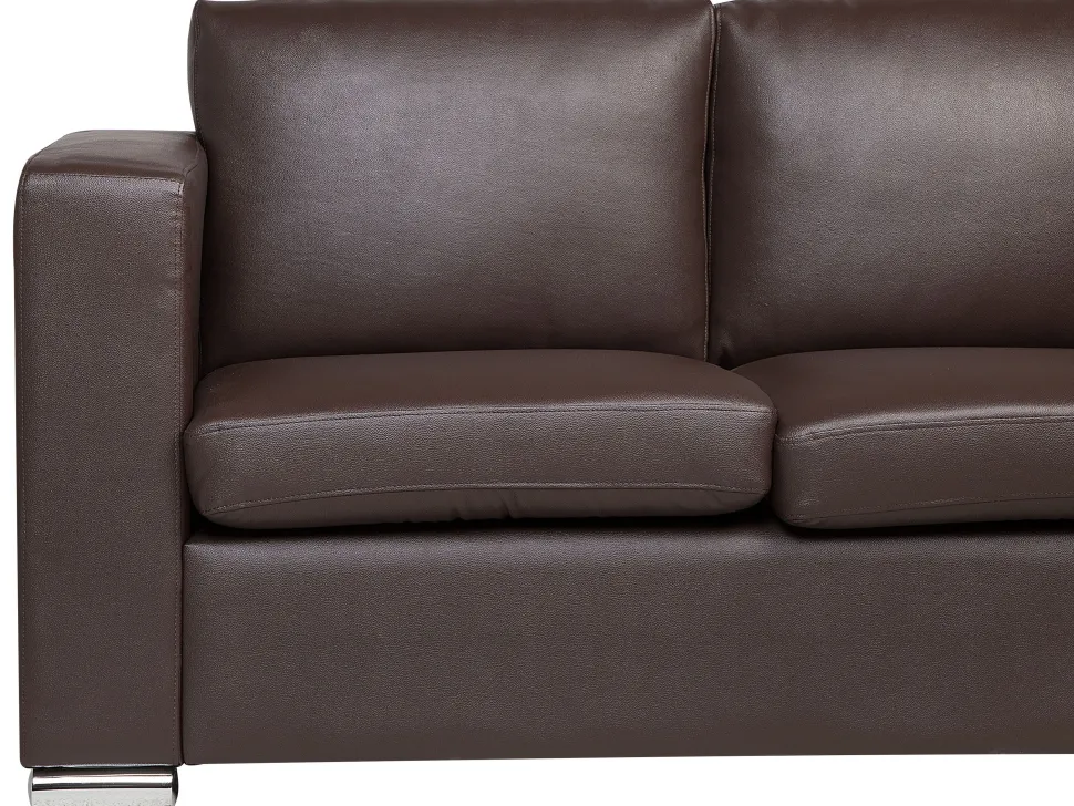 Leather Living Room Set Brown Helsinki