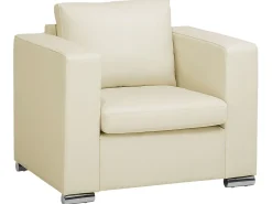Leather Living Room Set Cream Helsinki