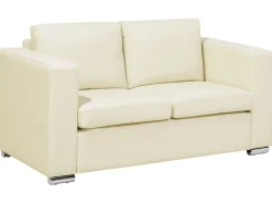 Leather Living Room Set Cream Helsinki