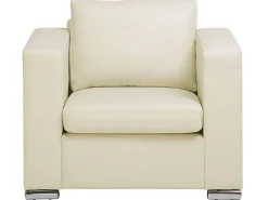 Leather Living Room Set Cream Helsinki