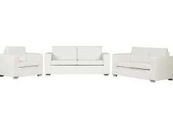 Leather Living Room Set White Helsinki