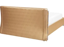 Lederbett Gold Lattenrost 180 X 200 Cm Paris