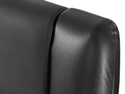 Lederbett Schwarz Lattenrost 180 X 200 Cm Avignon