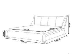 Lederbett Weis Lattenrost 180 X 200 Cm Mit Led-Beleuchtung Bunt Nantes