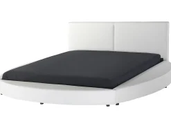 Lederbett Weis Lattenrost 180 X 200 Cm Laval