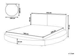 Lederbett Weis Lattenrost 180 X 200 Cm Laval