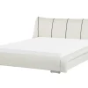Lederbett Weis Lattenrost 180 X 200 Cm Nantes