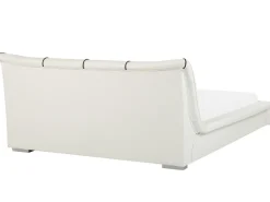 Lederbett Weis Lattenrost 180 X 200 Cm Nantes