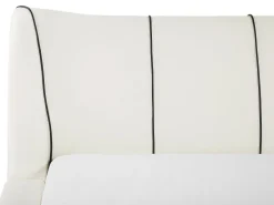 Lederbett Weis Lattenrost 180 X 200 Cm Nantes