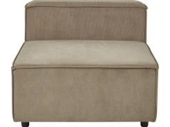 Left Hand 3 Seater Modular Jumbo Cord Corner Sofa With Ottoman Brown Aprica