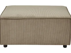 Left Hand 3 Seater Modular Jumbo Cord Corner Sofa With Ottoman Brown Aprica