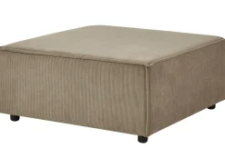 Left Hand 3 Seater Modular Jumbo Cord Corner Sofa With Ottoman Brown Aprica