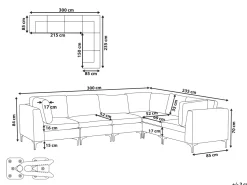 Left Hand 6 Seater Modular Velvet Corner Sofa Green Evja