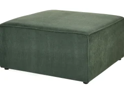 Left Hand 4 Seater Modular Jumbo Cord Corner Sofa With Ottoman Dark Green Lemvig