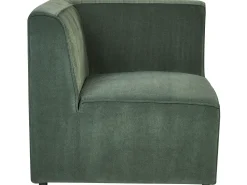 Left Hand 4 Seater Modular Jumbo Cord Corner Sofa With Ottoman Dark Green Lemvig