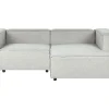 Left Hand 2 Seater Modular Linen Corner Sofa Grey Aprica