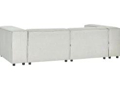 Left Hand 2 Seater Modular Linen Corner Sofa Grey Aprica