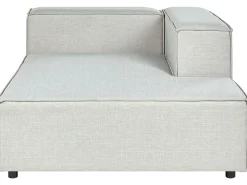 Left Hand 2 Seater Modular Linen Corner Sofa Grey Aprica