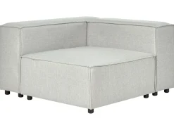 Left Hand 2 Seater Modular Linen Corner Sofa Grey Aprica