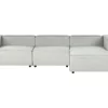 Left Hand 3 Seater Modular Linen Corner Sofa Grey Aprica
