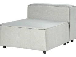 Left Hand 3 Seater Modular Linen Corner Sofa Grey Aprica