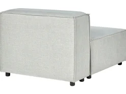 Left Hand 3 Seater Modular Linen Corner Sofa Grey Aprica