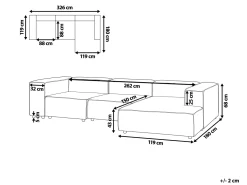 Left Hand 3 Seater Modular Linen Corner Sofa Grey Aprica
