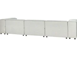 Left Hand 3 Seater Modular Linen Corner Sofa Grey Aprica