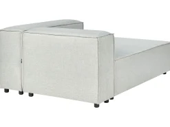 Left Hand 3 Seater Modular Linen Corner Sofa Grey Aprica