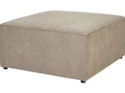 Left Hand 3 Seater Modular Jumbo Cord Corner Sofa With Ottoman Taupe Lemvig